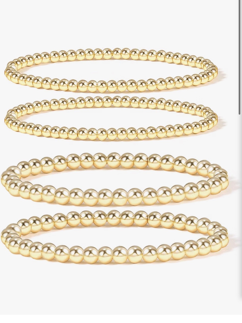 NWOT Gold Beaded Stretch Bracelet-4 Piece Set
